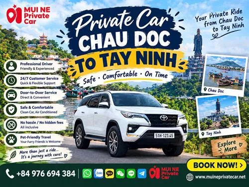 Chau Doc to Tay Ninh Private Car Transfer